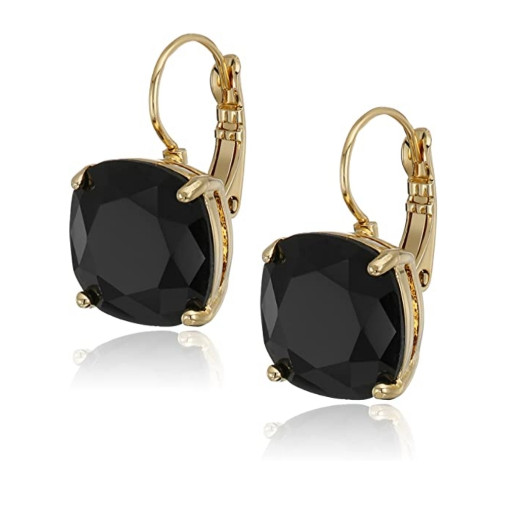 kate spade Square Stud Earrings in Black Glass